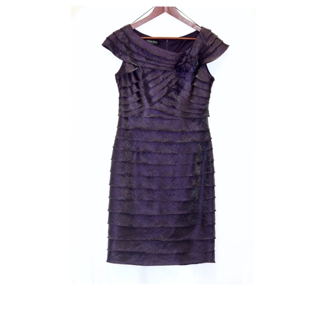 LONDON STYLE NIGHTS SHEATH TIERED COCKTAIL WEDDING GUEST DRESS SIZE 6